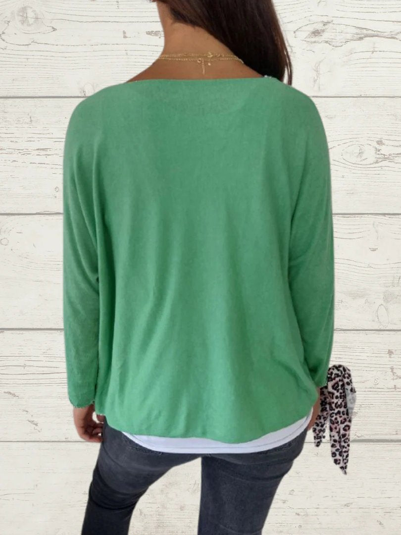 Conjunto Femenino Casual de Tops de Color Sólido y Cami de Dos Piezas