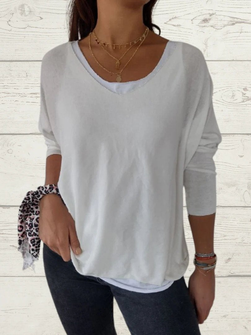 Conjunto Femenino Casual de Tops de Color Sólido y Cami de Dos Piezas