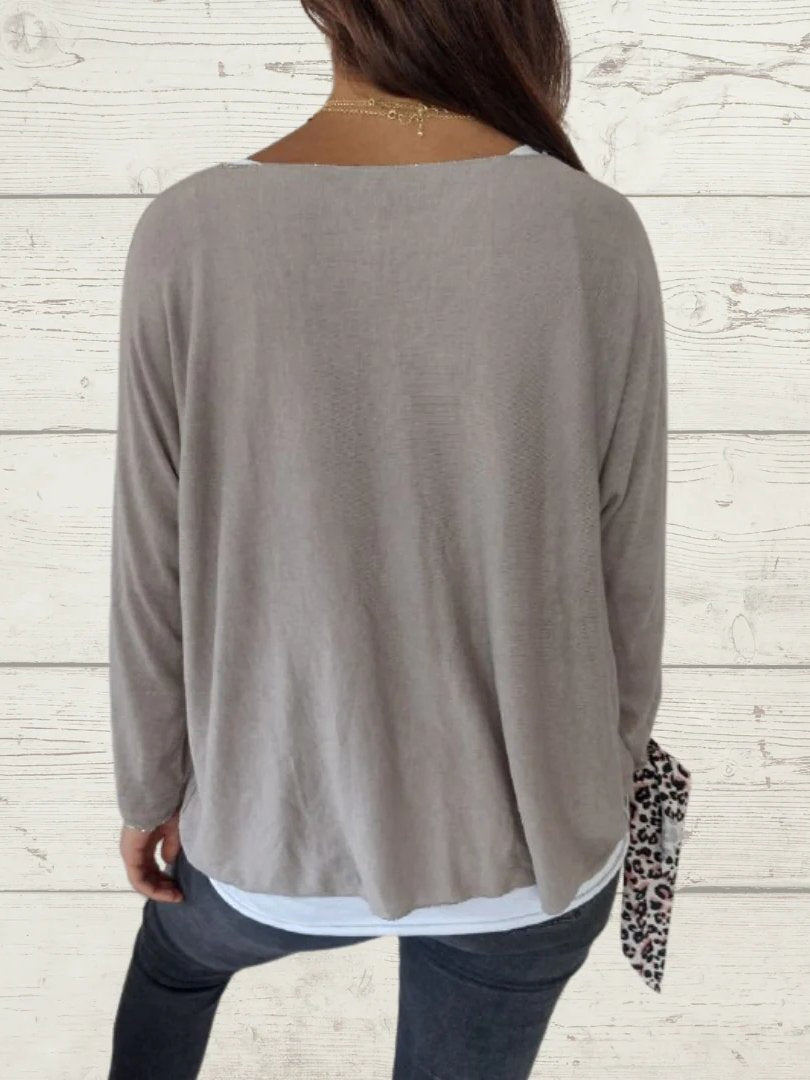 Conjunto Femenino Casual de Tops de Color Sólido y Cami de Dos Piezas