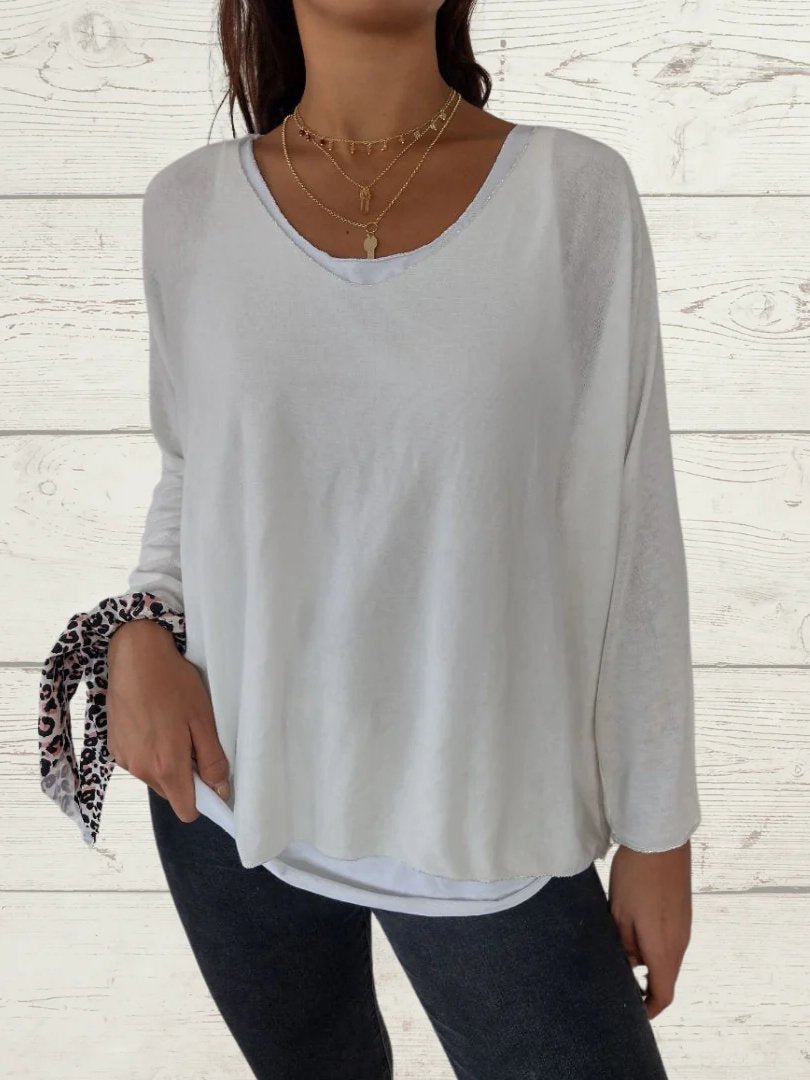 Conjunto Femenino Casual de Tops de Color Sólido y Cami de Dos Piezas
