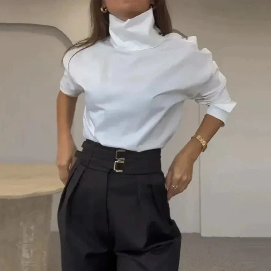 Conjunto Femenino Social Cuello Asimétrico