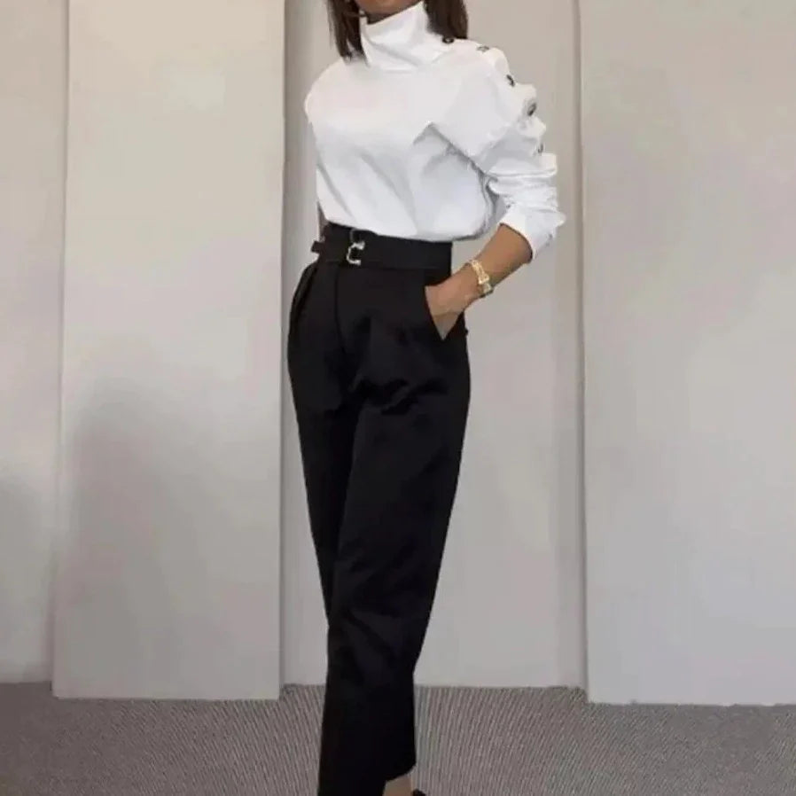 Conjunto Femenino Social Cuello Asimétrico