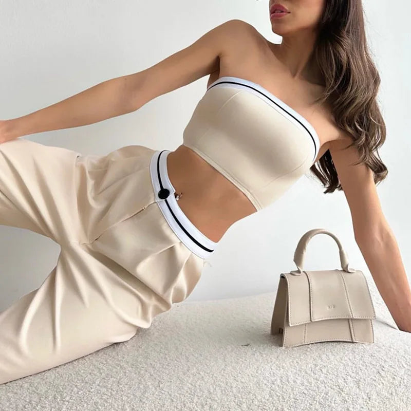Conjunto Top e Calça Alfaiataria Nani APRICOT / XL