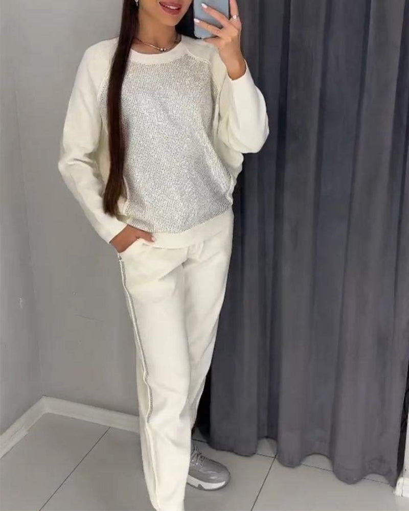 Conjunto Femenino en Malla con Brillo Whitney