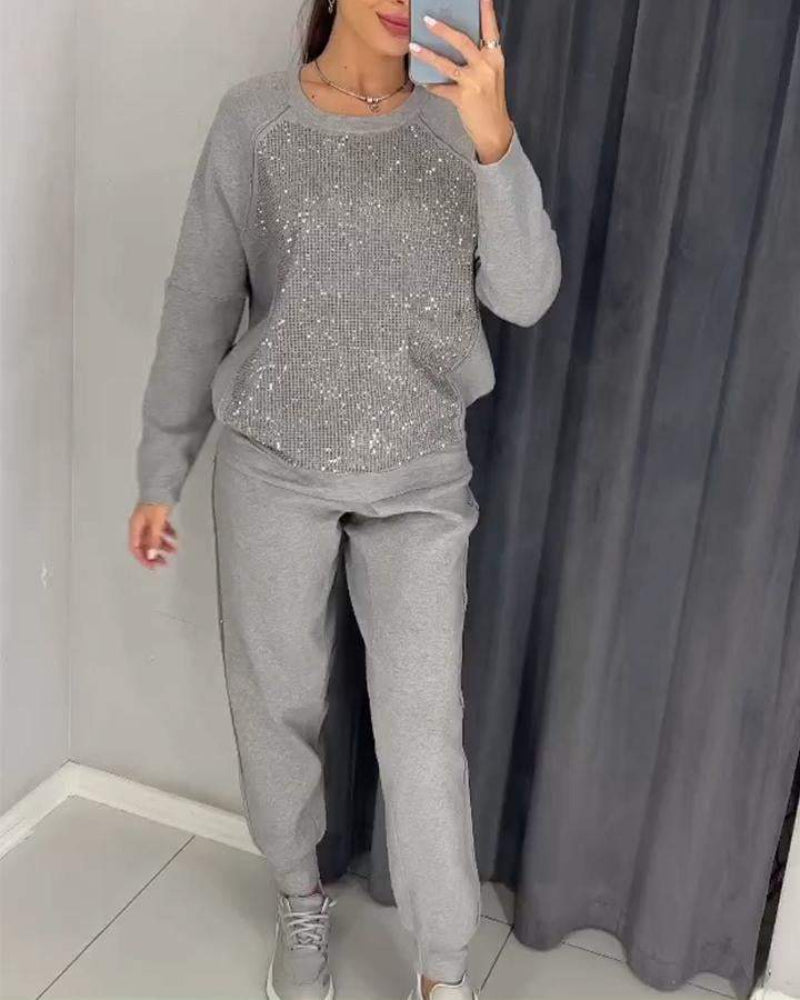 Conjunto Femenino en Malla con Brillo Whitney