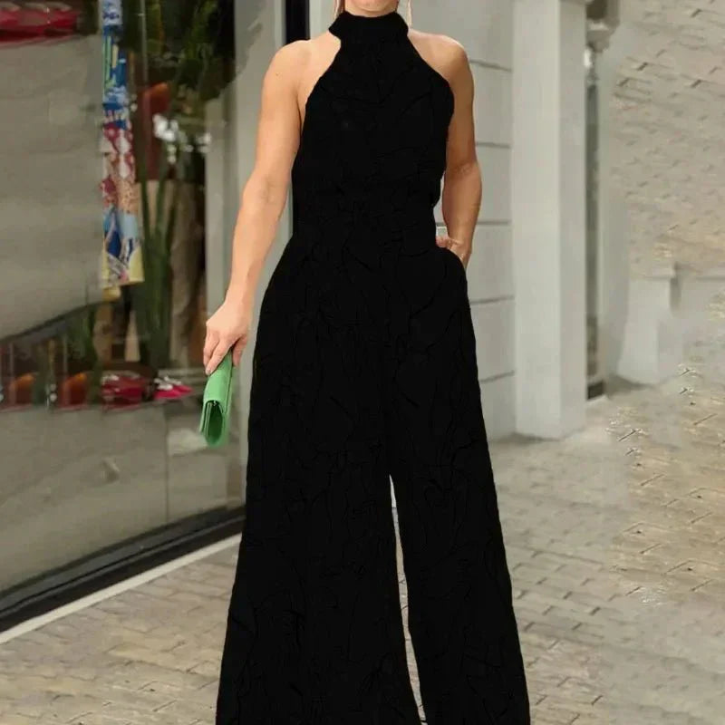 Mono de Mujer Pantalón Ancho Cuello Alto