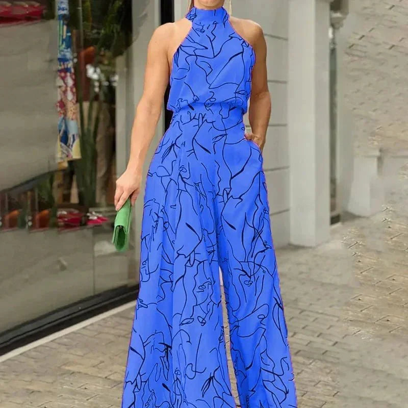Mono de Mujer Pantalón Ancho Cuello Alto