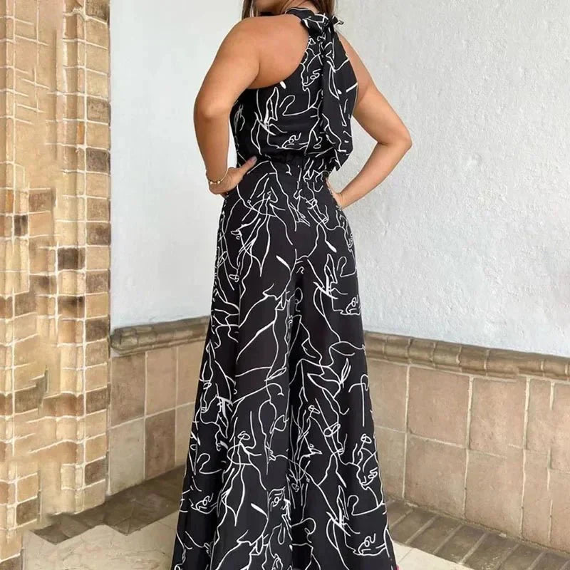 Mono de Mujer Pantalón Ancho Cuello Alto