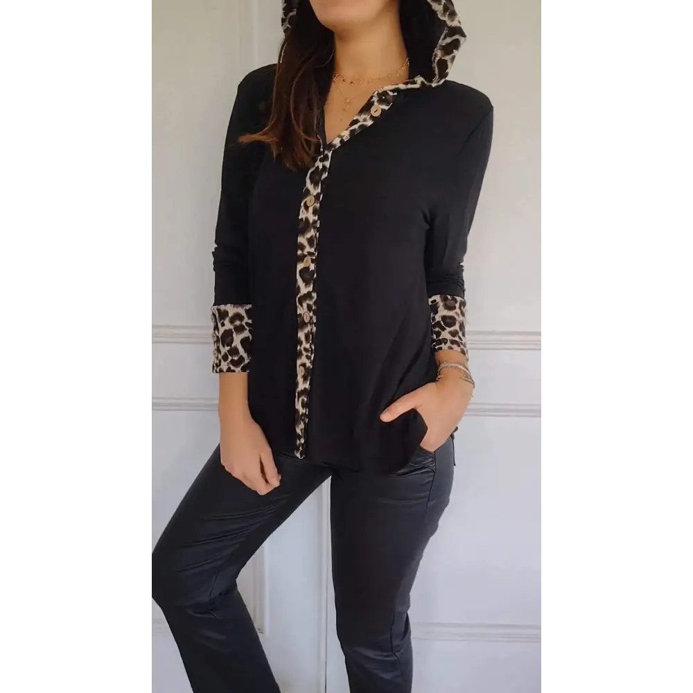 Top Feminino com Capuz e Manga Longa