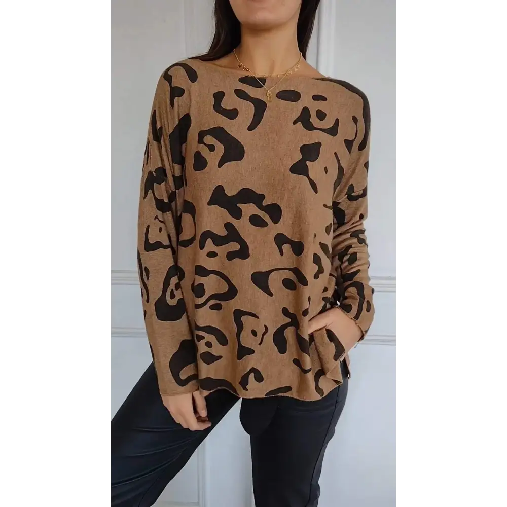 Top Feminino com Gola Redonda e Estampa