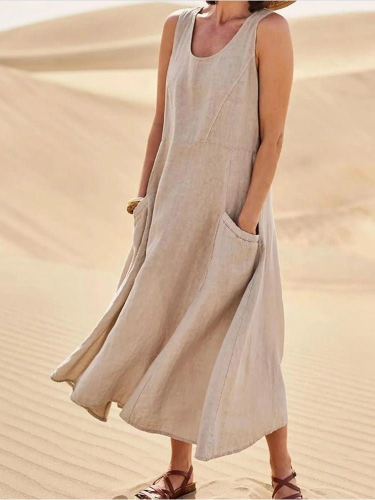 Vestido Femenino Regata Largo Lino