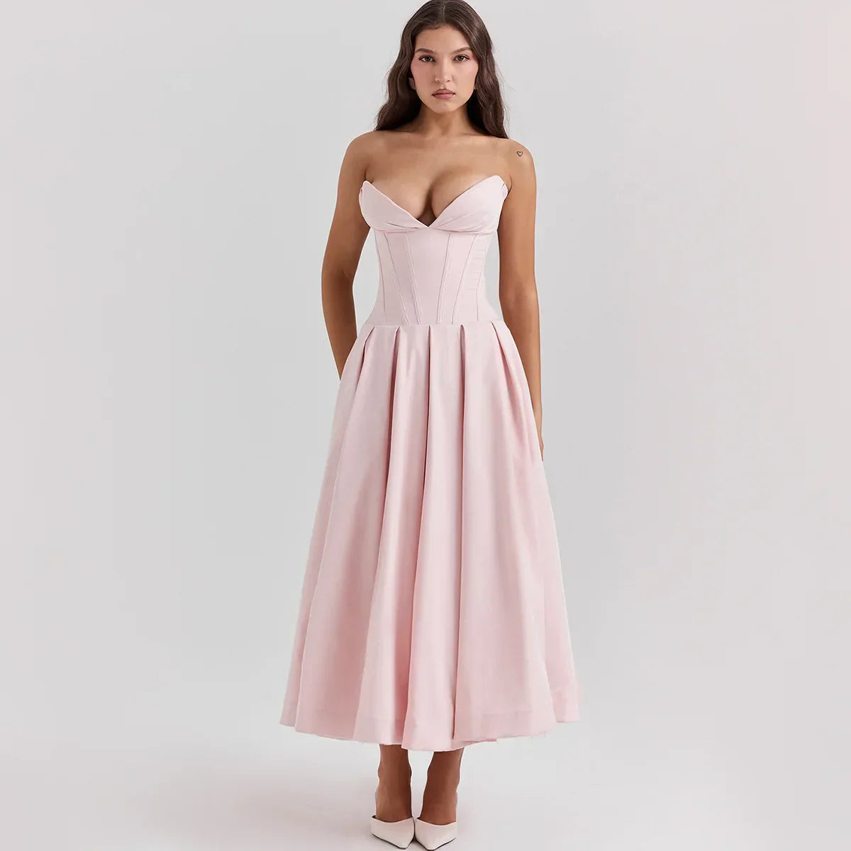 Vestido Tomara Que Caia Decote V Zara Pink / L