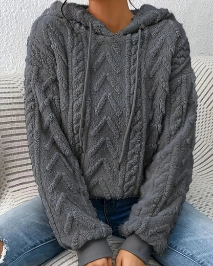 Sudadera Sherpa Femenina con Capucha Bia