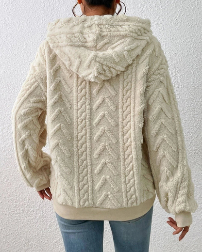Sudadera Sherpa Femenina con Capucha Bia