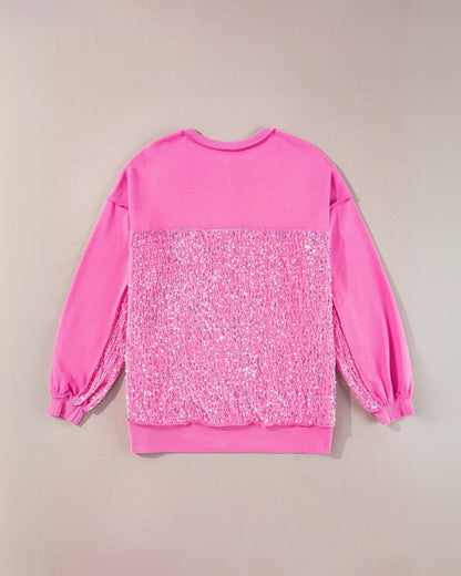 Blusa Oversized Rosa con Paetés Paula