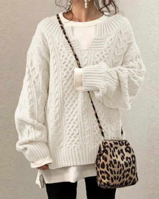 Suéter Femenino de Tricô Oversized Rosa
