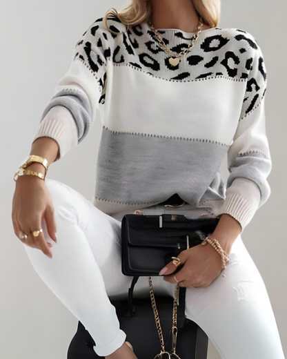 Suéter de punto con estampado de leopardo Helena