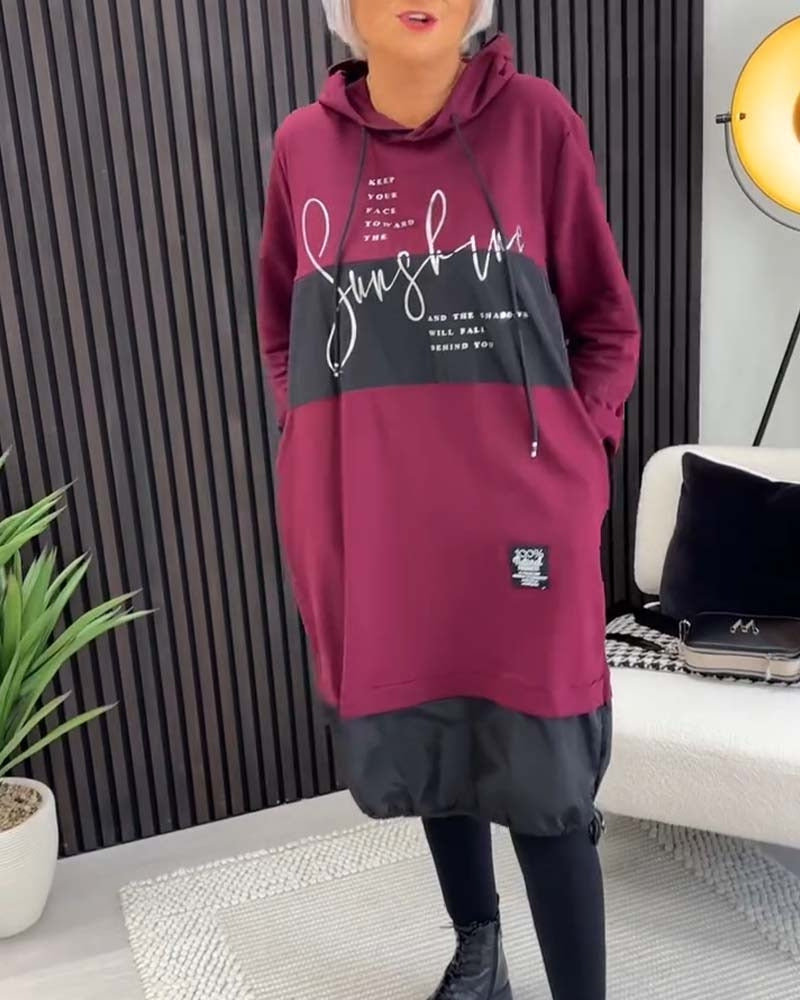 Vestido Femenino Estilo Moletom con Capucha
