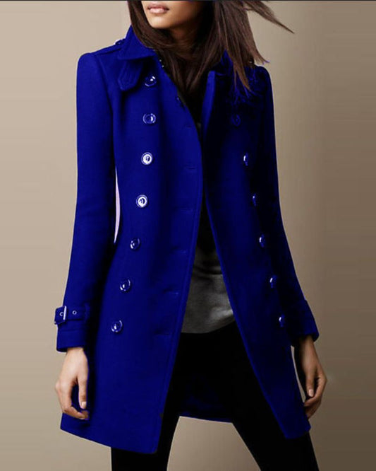 Sobretodo Femenino Elegante con Botones Frontales Aide