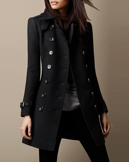 Sobretodo Femenino Elegante con Botones Frontales Aide