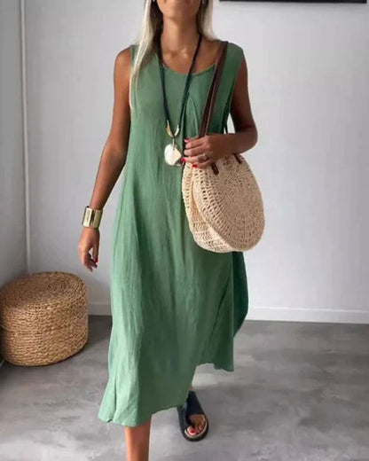 Vestido Midi Boho Sin Mangas