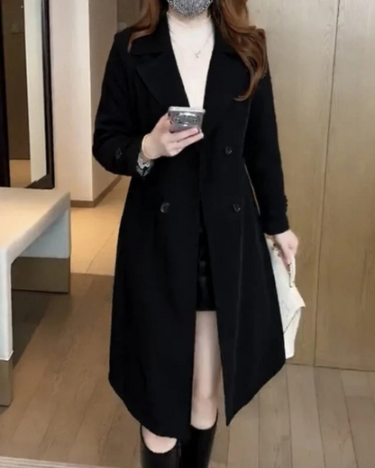 Sobretudo Femenino con Corte Recto y Solapa Elegante Nadia