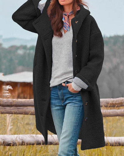 Abrigo Oversized Femenino con Capucha Dena