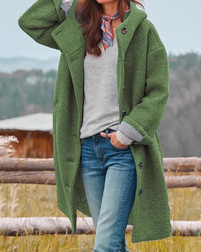 Abrigo Oversized Femenino con Capucha Dena