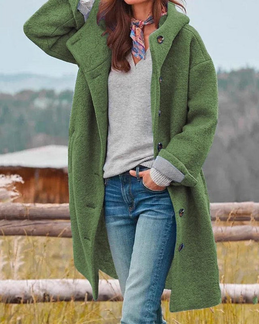 Abrigo Oversized Femenino con Capucha Dena