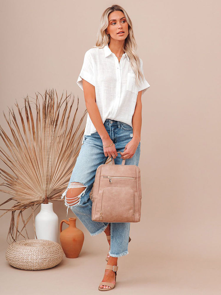 Camisa de Manga Corta en Lino - Oferta Única