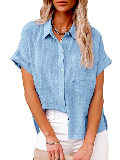 Camisa de Manga Corta en Lino - Oferta Única