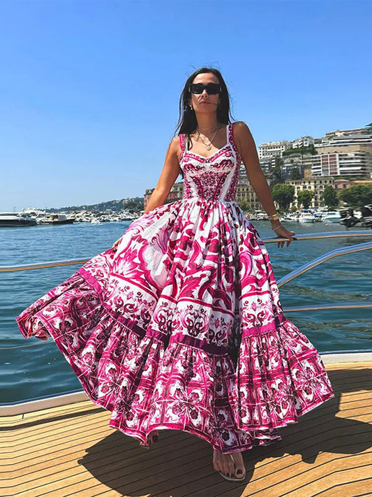 Vestido Femenino Largo Estampado