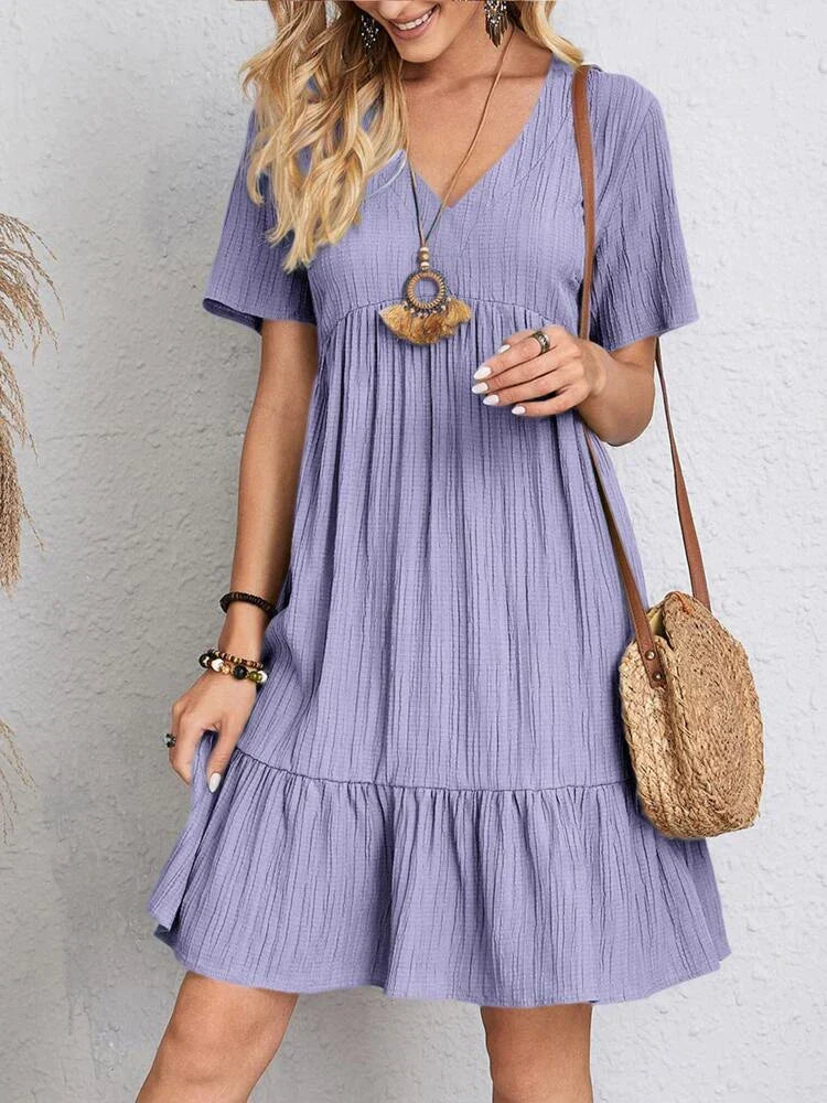 Vestido Femenino Midi Manga Volante