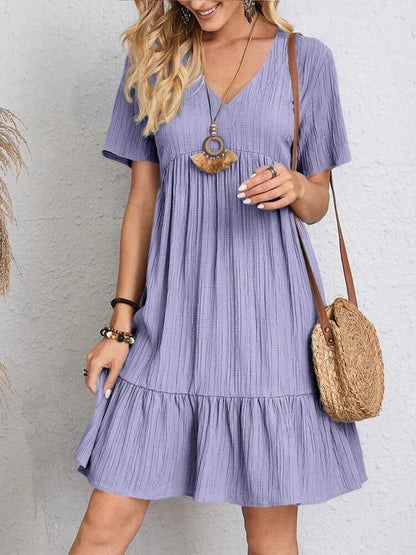 Vestido Femenino Midi Manga Volante