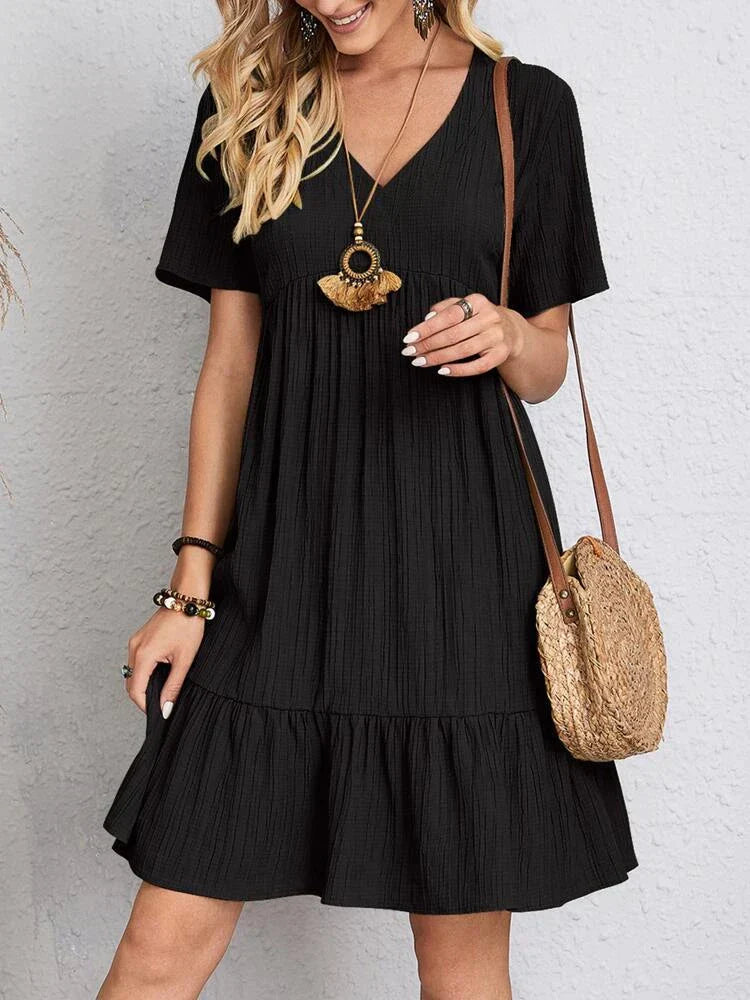 Vestido Femenino Midi Manga Volante