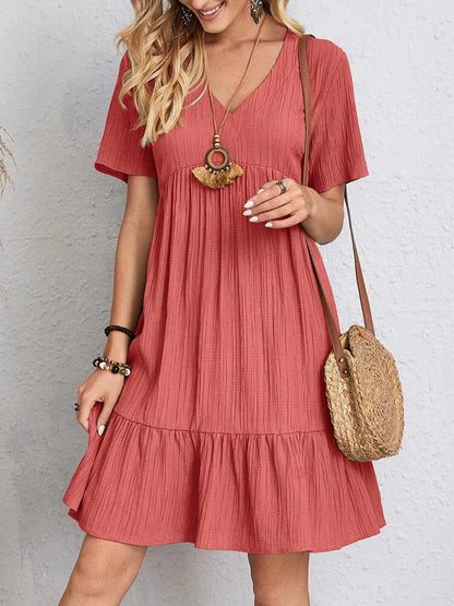 Vestido Femenino Midi Manga Volante
