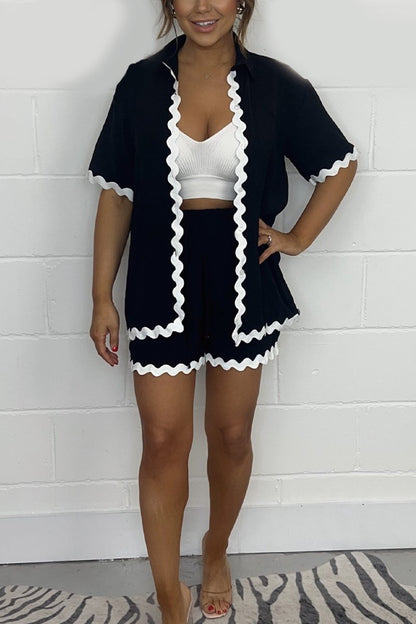 Conjunto Casual Plisado y Estampado