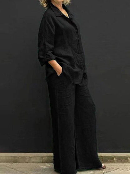 Conjunto de Pantalón con Camisa de Estilo Commuting