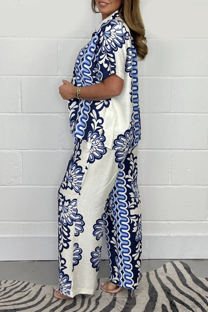 Conjunto de Camisa Estampada y Calças
