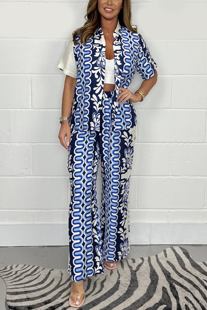 Conjunto de Camisa Estampada y Calças
