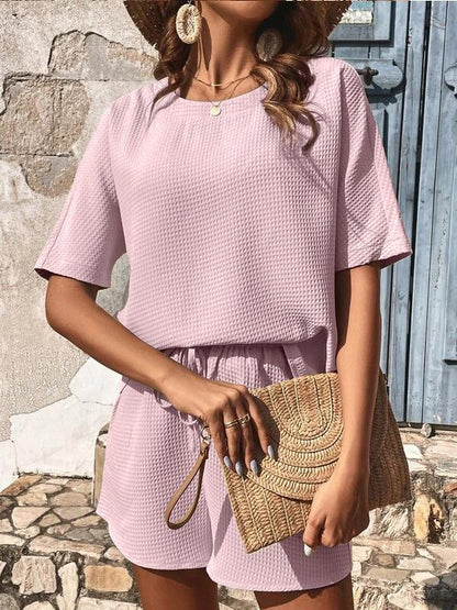 Conjunto de Dos Piezas con Camisa de Manga Corta y Shorts
