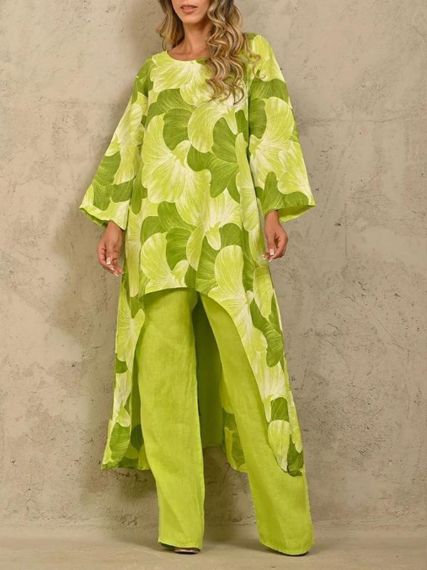 Conjunto de Dos Piezas con Suéter Estampado de Manga Larga