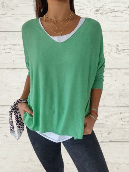 Conjunto Femenino Casual de Tops de Color Sólido y Cami de Dos Piezas