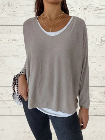 Conjunto Femenino Casual de Tops de Color Sólido y Cami de Dos Piezas