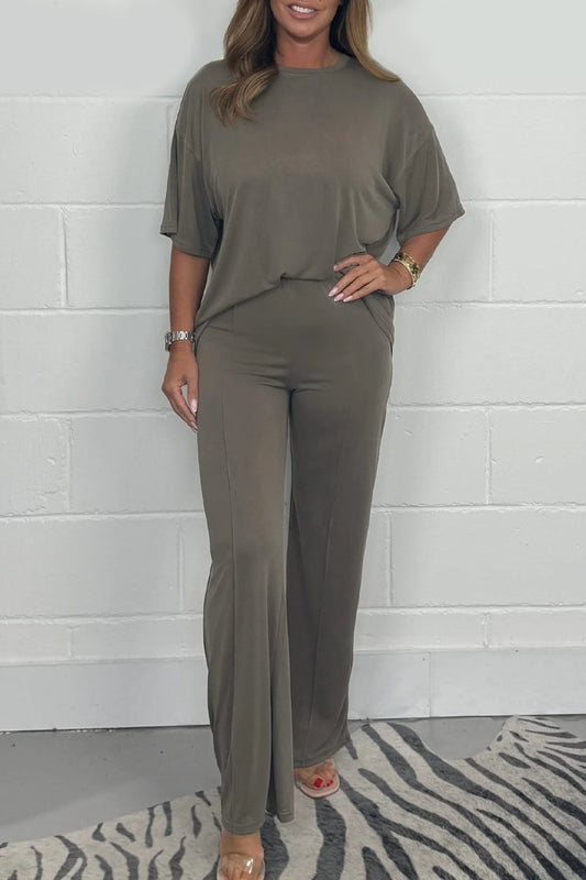 Conjunto Femenino de Camiseta y Pantalones para Lounge Lujoso