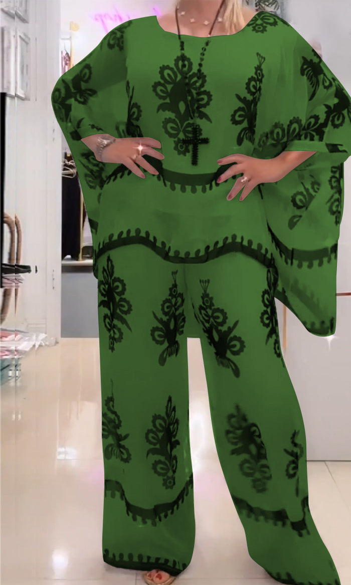 Conjunto Femenino Estampado de Dos Piezas