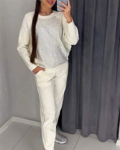 Conjunto Femenino en Malla con Brillo Whitney