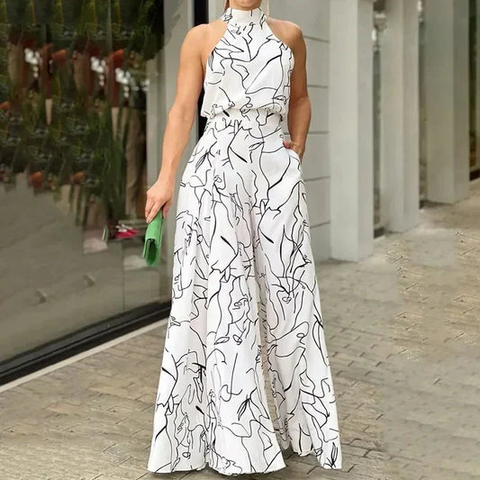 Mono de Mujer Pantalón Ancho Cuello Alto