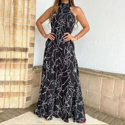 Mono de Mujer Pantalón Ancho Cuello Alto