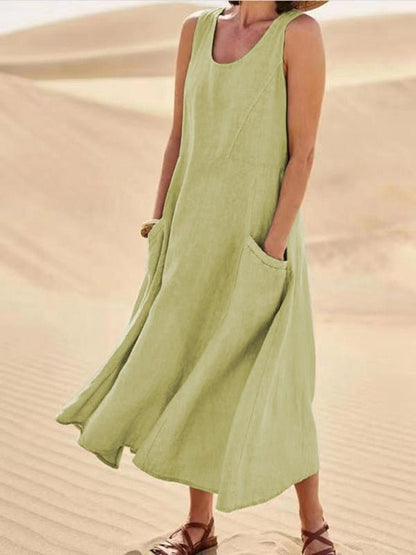 Vestido Femenino Regata Largo Lino